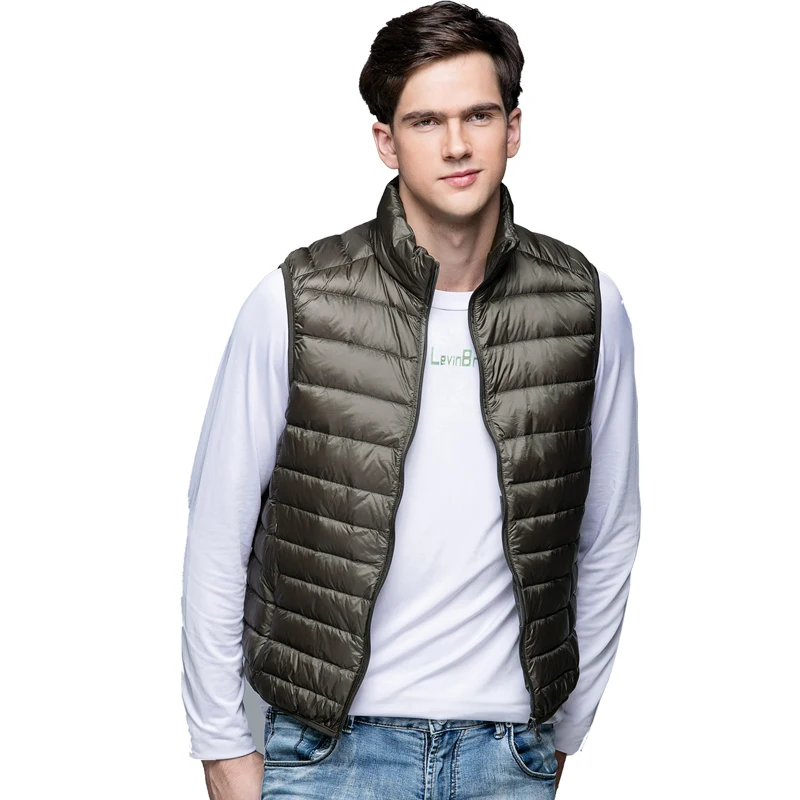 

Spring Man Duck Down Vest Ultra Light Jackets Men Fashion Sleeveless Outerwear Coat Autumn Winter Coat White Duck Down