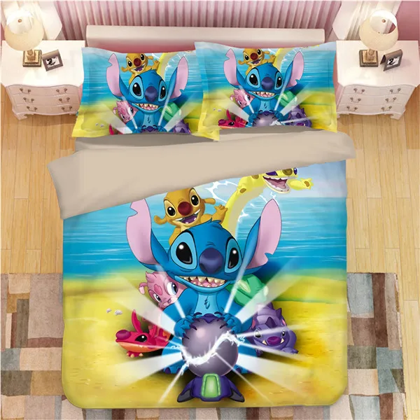 XJBB-10 3D disney Home "Лило и Стич" набор постельных принадлежностей одеяло покрытие двойной спальни декор для детей мальчик девочка Королева Король Размер постельных принадлежностей набор - Цвет: XJBB-10