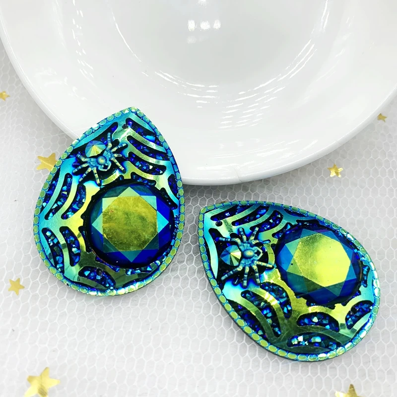 30*40 мм бусины с плоским основанием кристалл паук Смола Кабошоны стразы