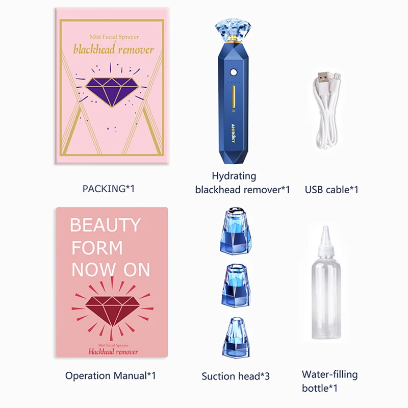 Electric Blackhead Remover For Face Humidifier Moisturizing Facial Cleaning Pore Acne Vacuum Cleaners Skin Care Tools | Красота и