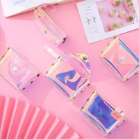 fashion jelly transparent coin purses letter hasp pvc card bag woman purse soft girls money bag square coin wallet 2021