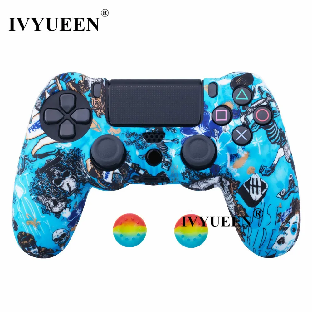 IVYUEEN 10 шт. силиконовый защитный чехол для sony playstation 4 PS4 DS4 Pro тонкий беспроводной контроллер Крышка Аксессуары для игр