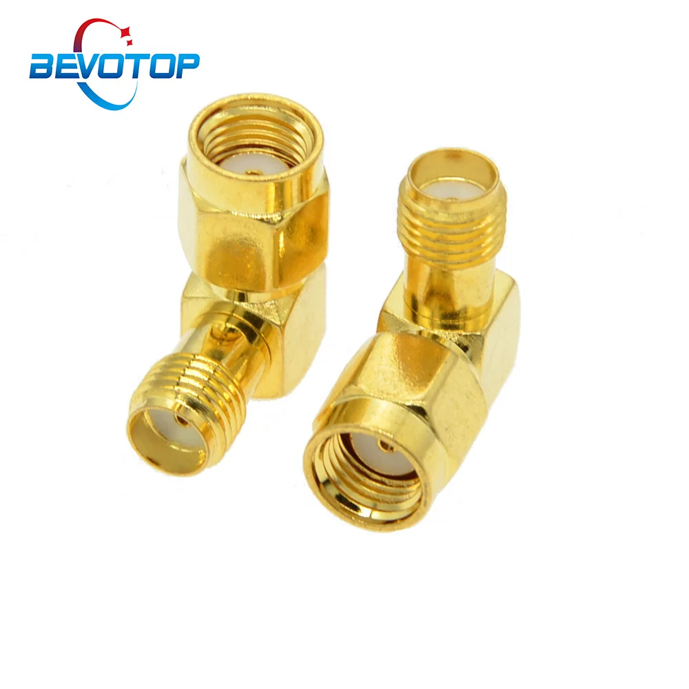 

Переходник штекер-гнездо RP-SMA под прямым углом 90 градусов, 10 шт./лот, для антенны Wi-Fi/радиочастотного разъема FPV