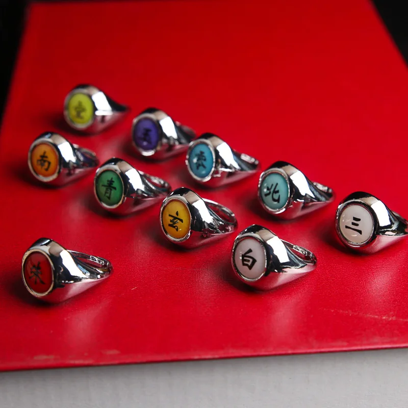 Кольца для косплея аниме HOKAGE Akatsuki 10 стилей аксессуары Sasori Itachi Hidan Deidara Pein|Костюмы