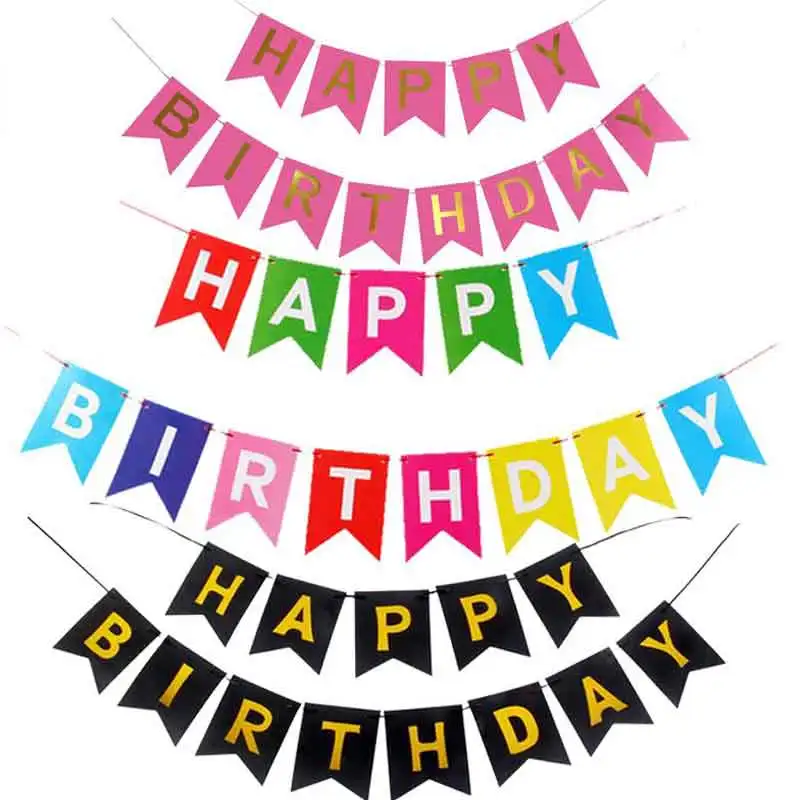 Баннер на день рождения с Бумага овсянка гирлянды из флажков для маленьких