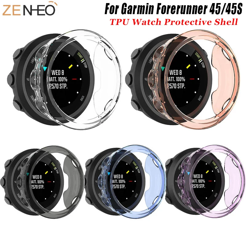 

For Garmin forerunner 45 45S TPU protector Case replacement Accessories For Garmin forerunner 45 45S Protective soft Shell
