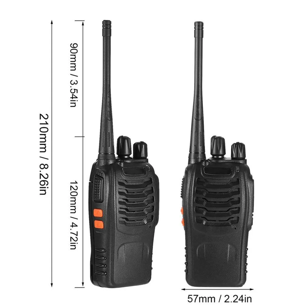 

2PCS Baofeng BF-888S UHF 400-470 MHz 2-Way Radio twee 16CH Walkie Talkie with Mic FM Transceiver DC Power