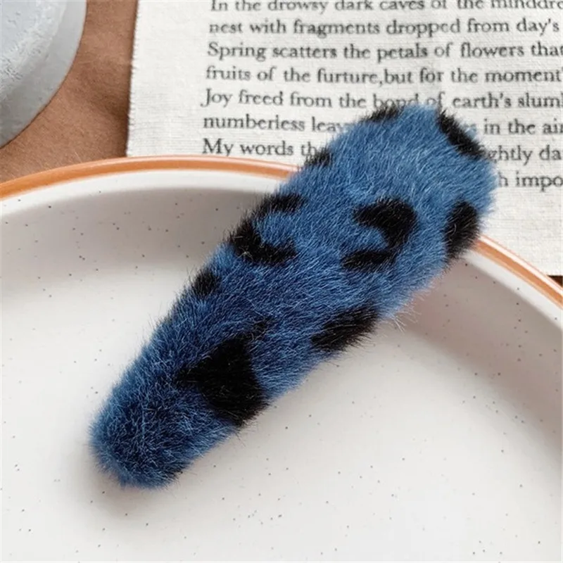 1 blue 1 шт., модная женская винтажная леопардовая плюшевая повязка для волос, заколка для волос, заколка для волос, аксессуары для волос, инструменты для красоты, заколка для волос - Цвет: 1 blue