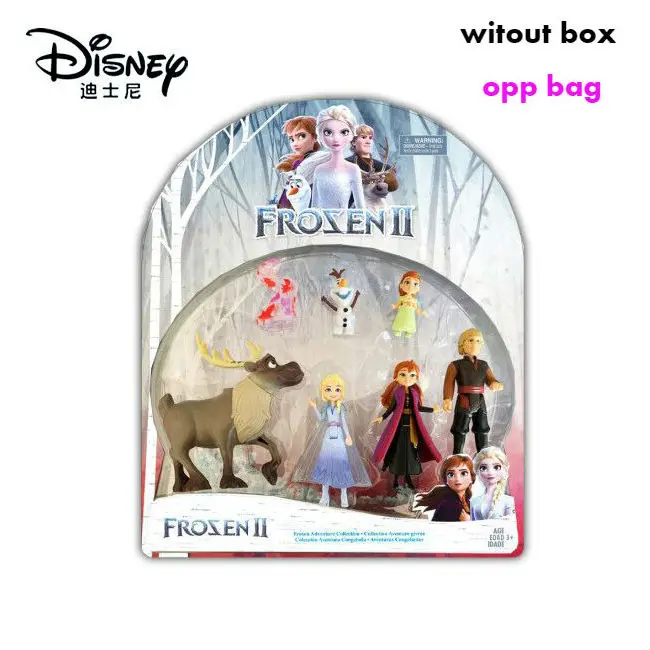 Новинка; 1 комплект детский disney «Холодное сердце» 2 Снежная Королева Эльза и Анна из ПВХ, движущаяся фигурка, Олаф Кристоф Свен аниме куклы дети игрушка Детский подарок - Цвет: 6pcs-01-opp bag