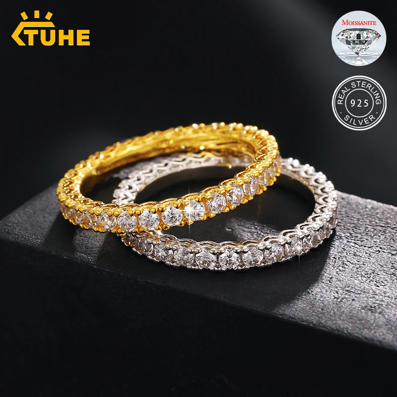 

Classic Men Moissanite Rings Gold Top Quality 100% 925 Sterling Silver For Women Moissanite Ring 14k Jewelry For Wedding Gift
