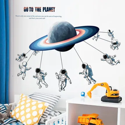 Наклейка на стену Go To The Planet галактические постеры декор для спальни школьный