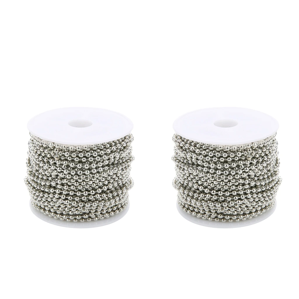 

2pcs 20 Yard Stainless Steel Beads Ball Chain Necklace Bracelet Making