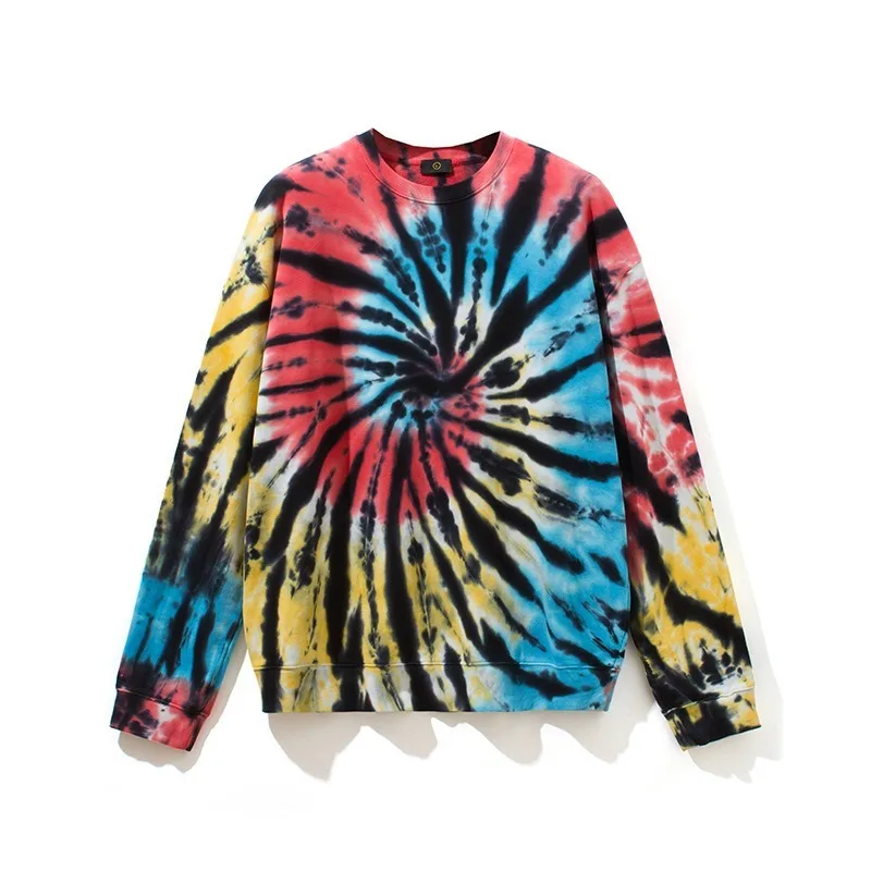 

men's pullover The latest 2020 autumn and winter colorful spiral tie-dye jacket dark style high street clothing men's pullover