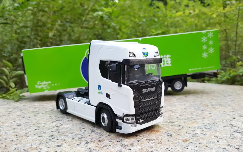 Коллекционная модель сплава подарок 1:43 Масштаб Scania S500 Холодильник контейнер грузовик трактор литья под давлением игрушка модель украшения