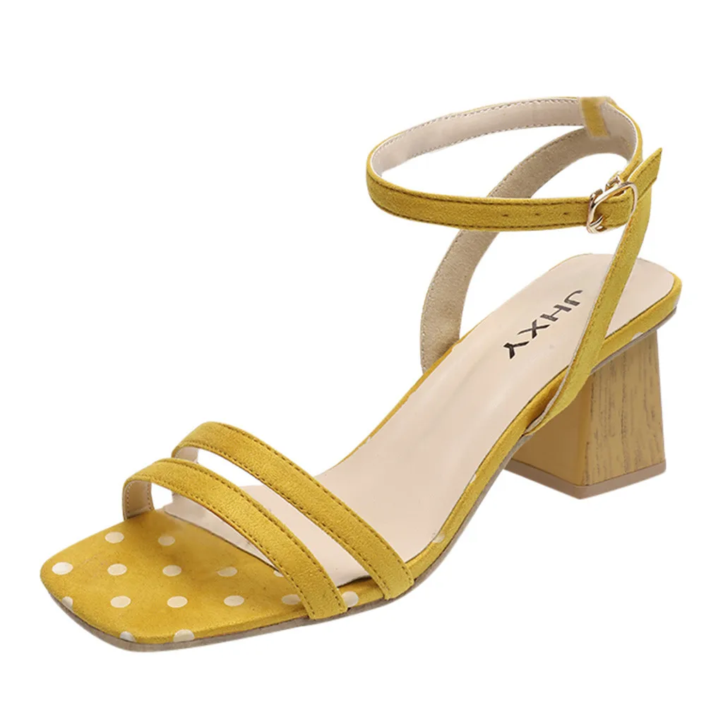 

women sandals high heels sexy 2020 new thick heel women's shoes fairy style black word buckle women's shoes