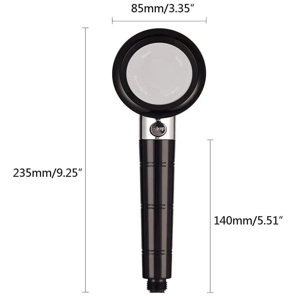

Plastic Shower Head Pressurized Hand-held Nozzle One-button Water Stop Shower Home Bathroom Shower Head