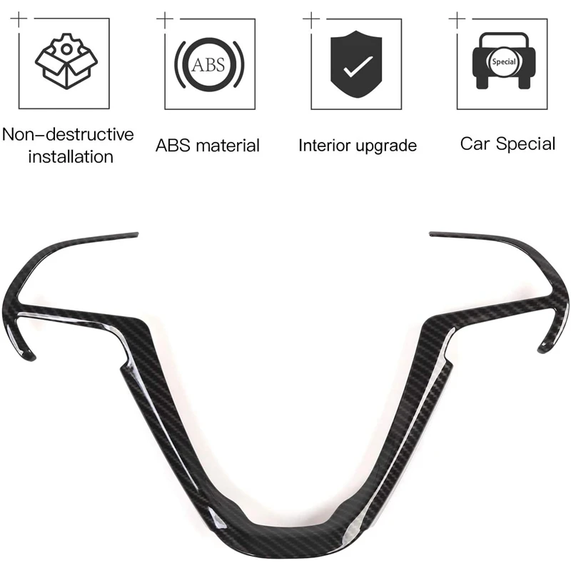 

3PCS Steering Wheel Trim Cover for 2011-2020 Jeep Grand Cherokee & for 2014-2020 Jeep Cherokee Decoration (Carbon Fiber)