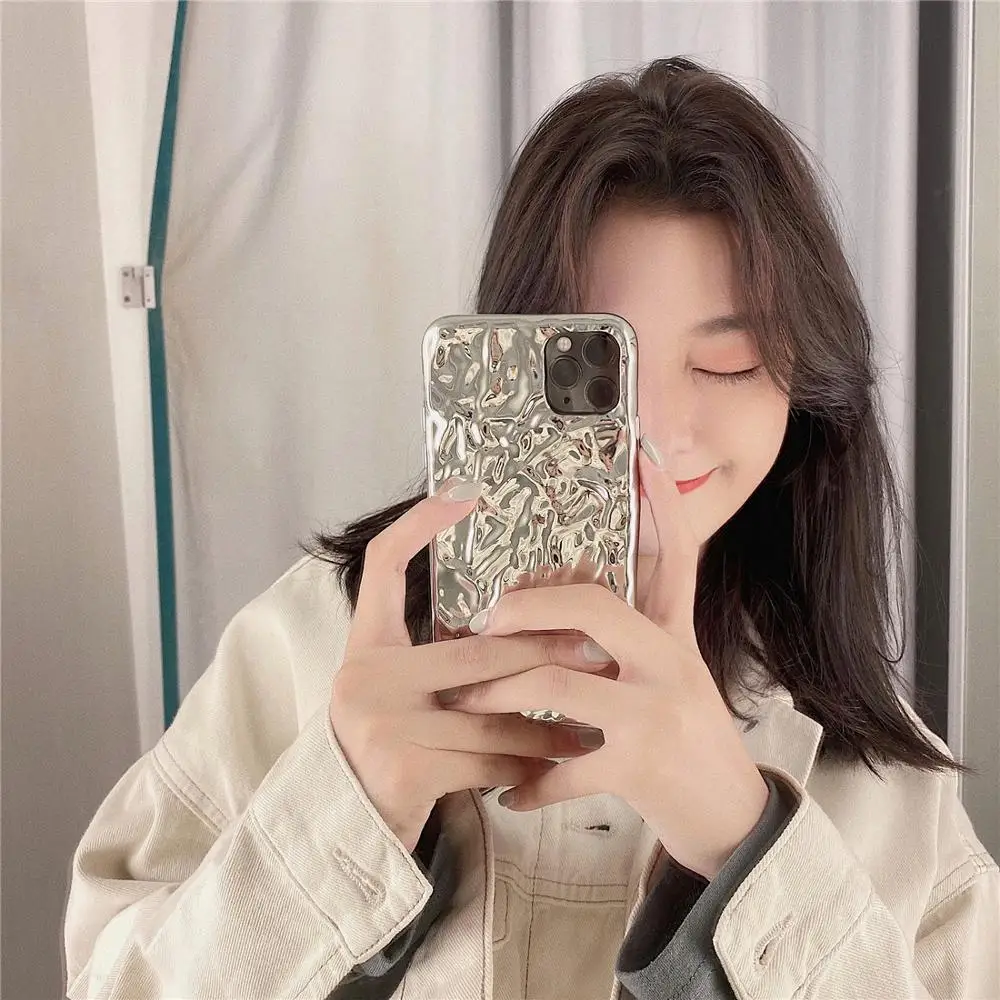

3D Plating Silver Gold Foil Tin foil Phone Case For iphone XS Max XR X Case For iphone 11 Pro Max 8 7 6s 6 plus Back Cases