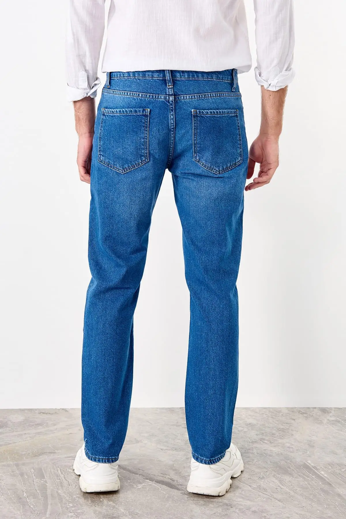 Trendyol Индиго мужские классические новые джинсы TMNSS19KE0012|Мужские джинсы| |