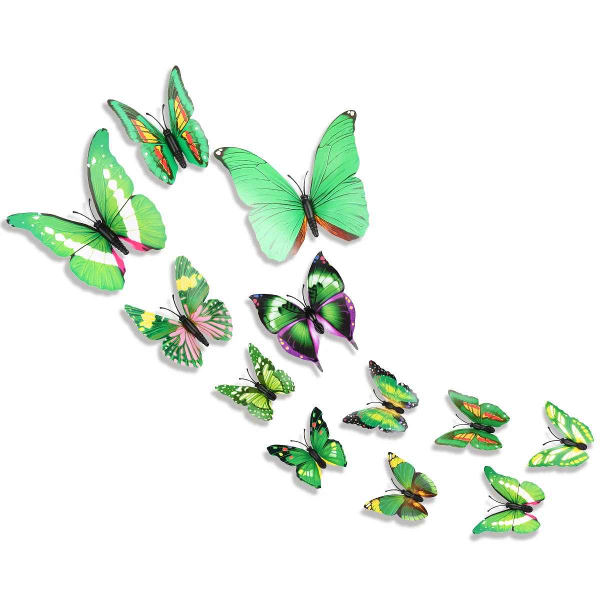 12 шт стикер на стену с бабочками наклейки Новый год украшения дома 3D бабочки ПВХ