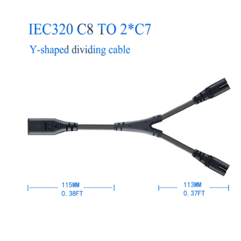 C8-2 * C7 0 3 м/1 фут 2*0 75 мм IEC 320 C8TO 2 c7типа Папа-мама Удлинительный кабель питания