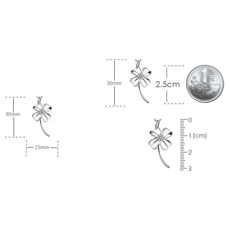 Модное ожерелье серебряного цвета клевер удачи с кулоном Ожерелье из