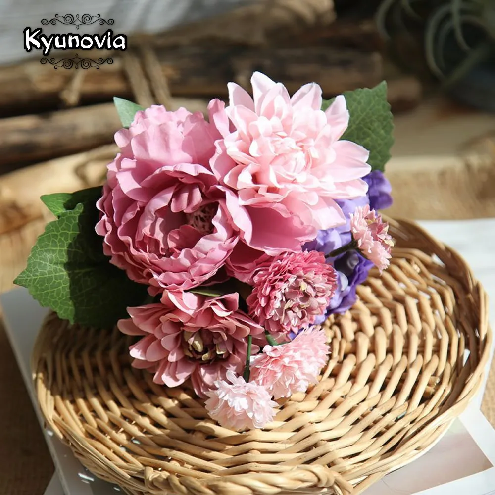 Искусственные розы Kyunovia свадебные пионы цветы украшение для дома свадебный