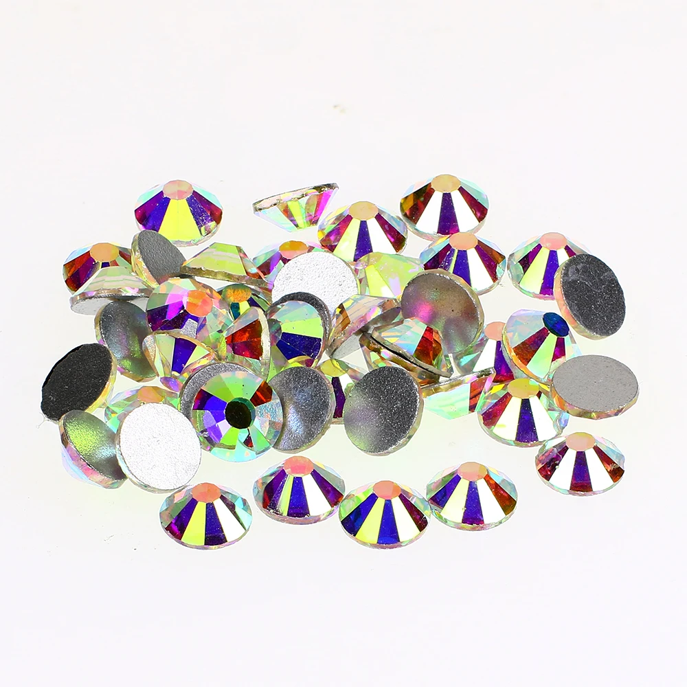 Кристалл AB Стразы украшения для ногтей плоская задняя сторона не Горячая