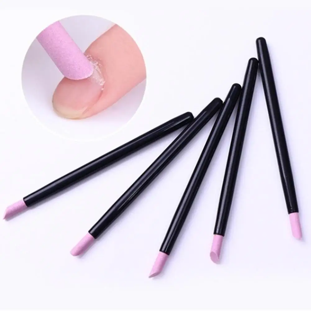 

5Pcs Pro Quartz Nail Art Scrub Pen Pusher Trimmer Cuticle Remover Manicure Tool