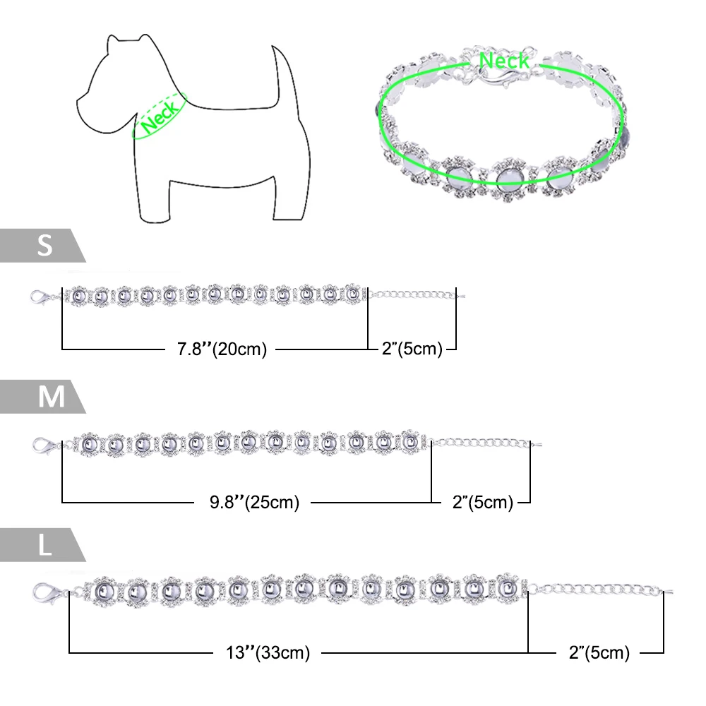 Мода кошка собака кристалл воротник стразы жемчужное ожерелье с бриллиантами