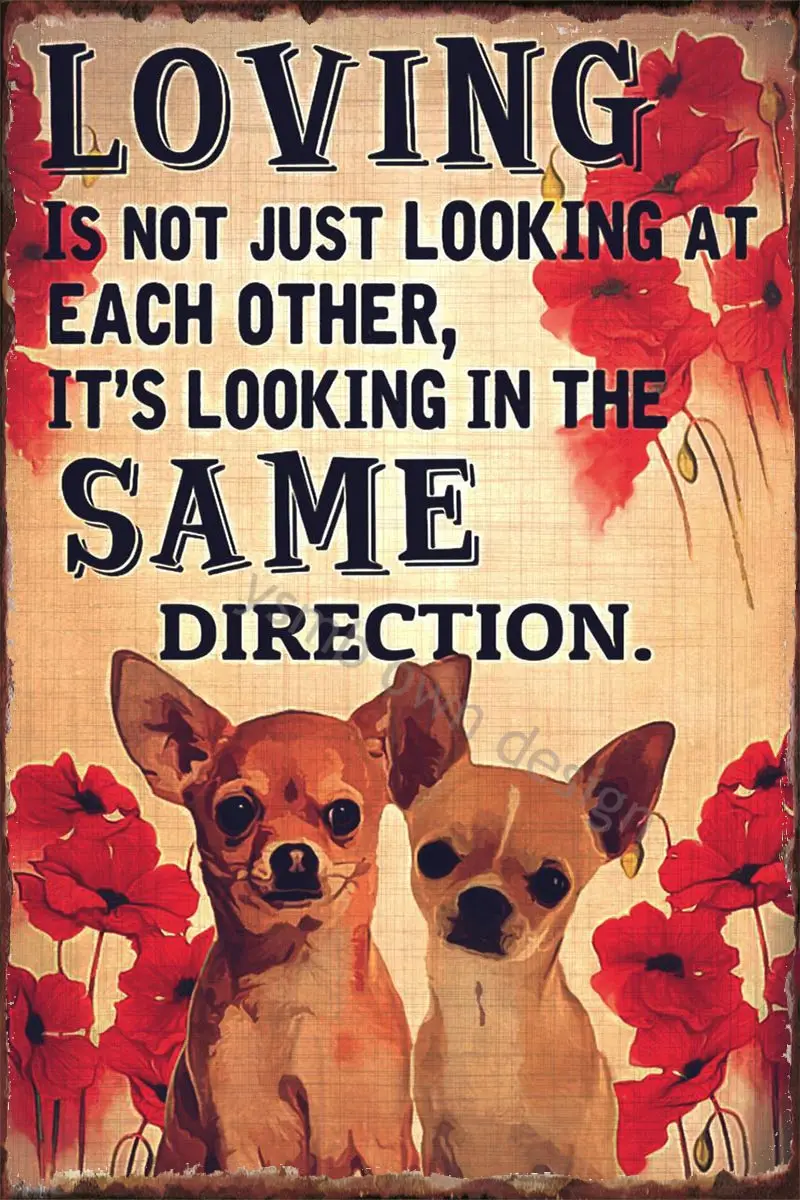 

Декор для комнаты чихуахуа, Ретро винтажный металлический знак, жестяная вывеска, оловянные пластины, Настенный декор для художественного ...