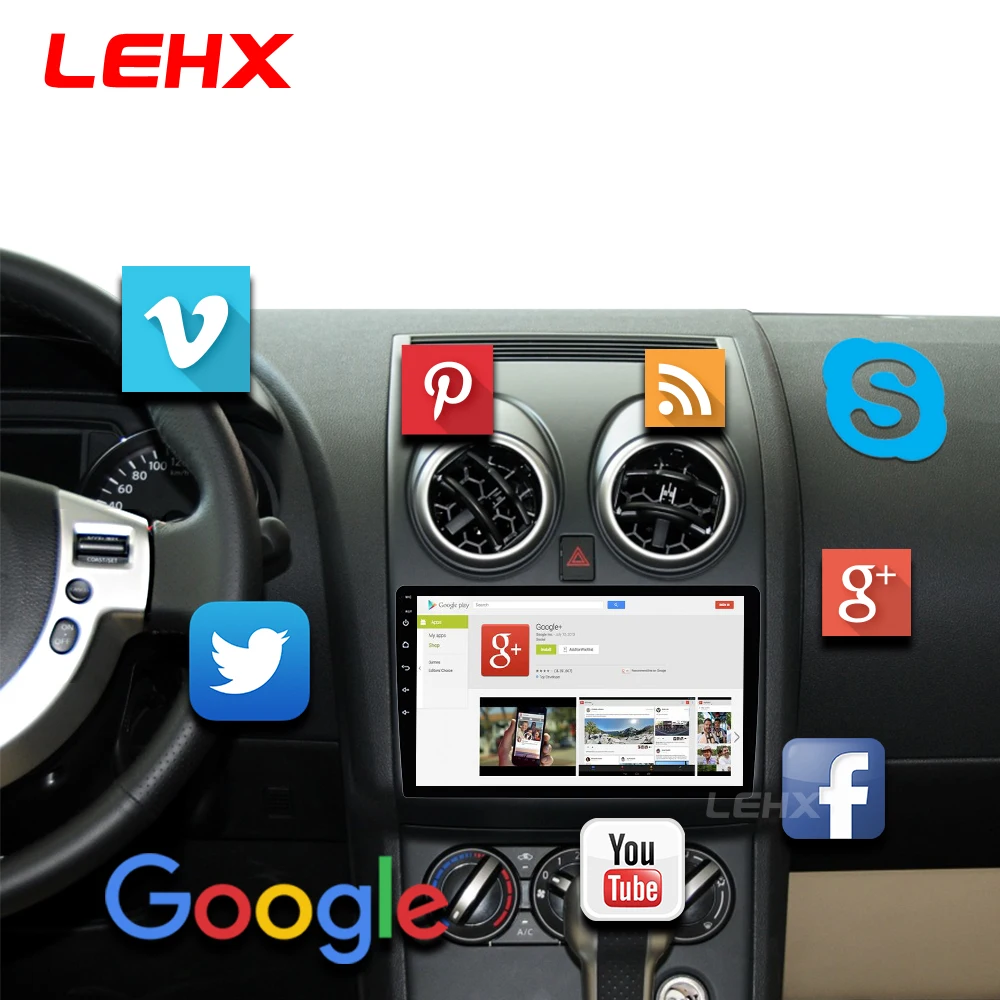 LEHX 2 Din Android 8,1 Автомагнитола центральный мультимидиальный плеер навигация gps для Nissan Qashqai 1 J10 2006-2013 2G+ 32G Автомагнитола