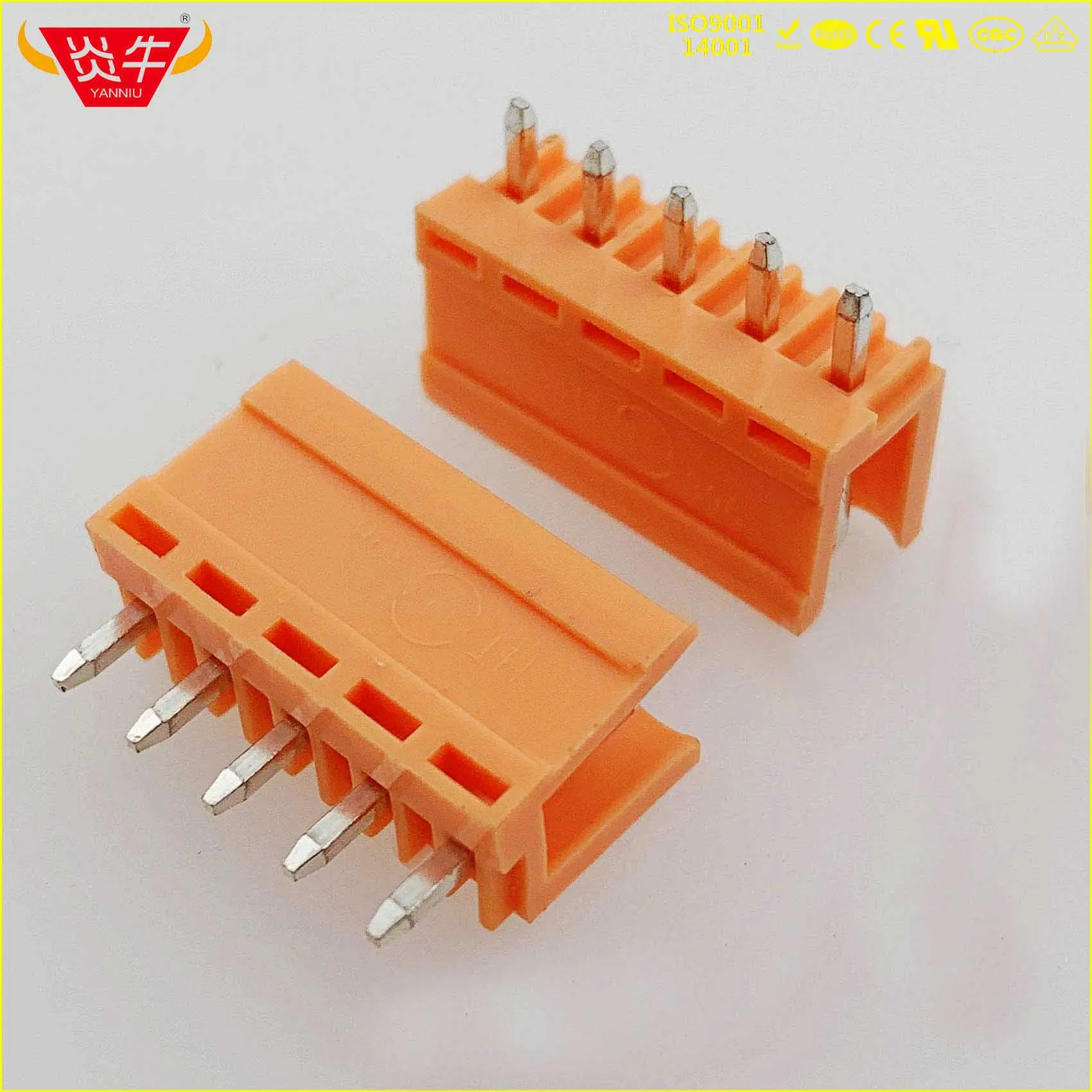 HT396V 3,96 2P~ 12P разъем печатной платы штепсельный Блок 15EDGVC 3,96 мм 2PIN~ 12PIN оранжевый проводной терминал Феникс контакт KEFA - Цвет: HT396V-3.96-5P