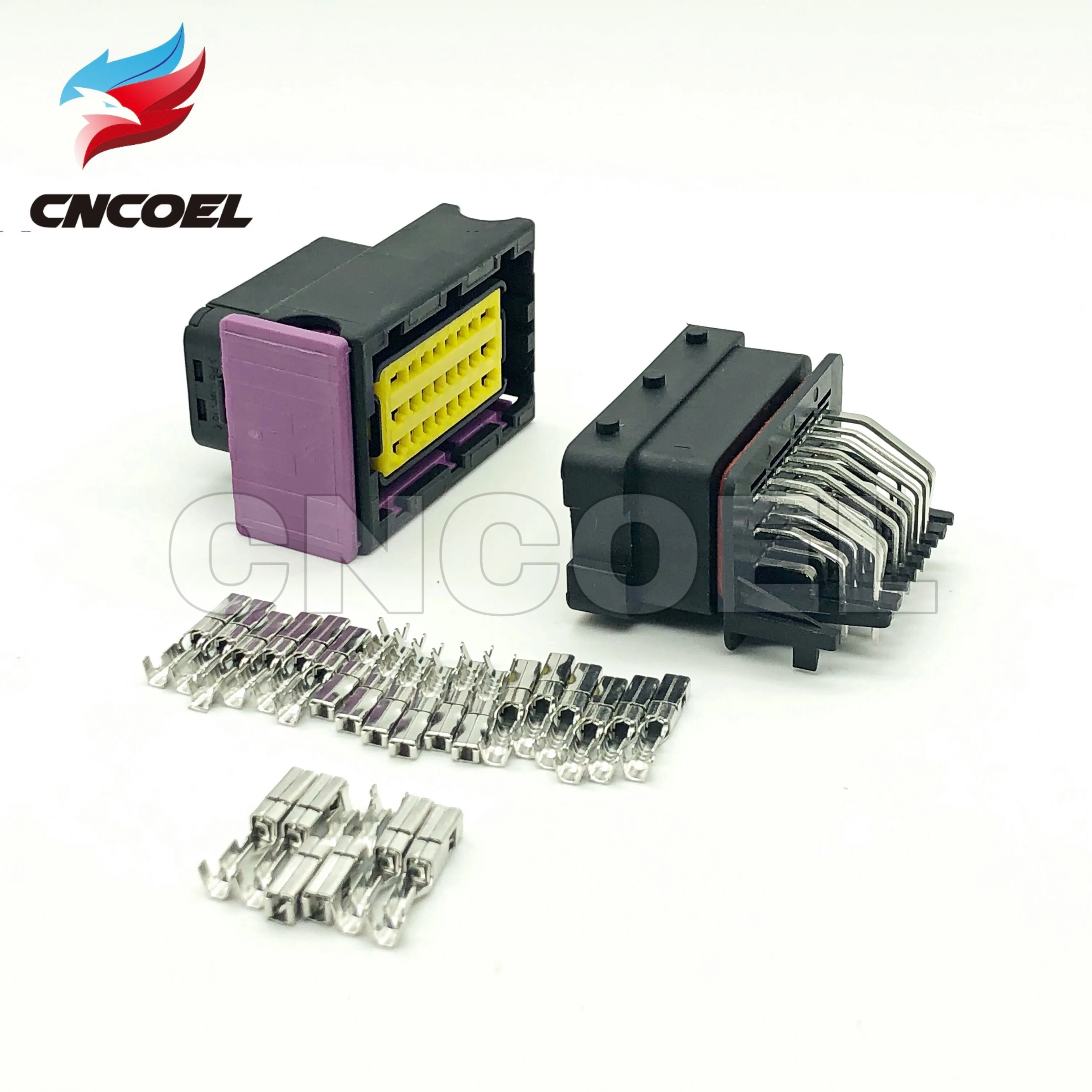 Разъемы FCI ECU 5/10 комплектов 24 контактный черный штекер и гнездо автомобильный