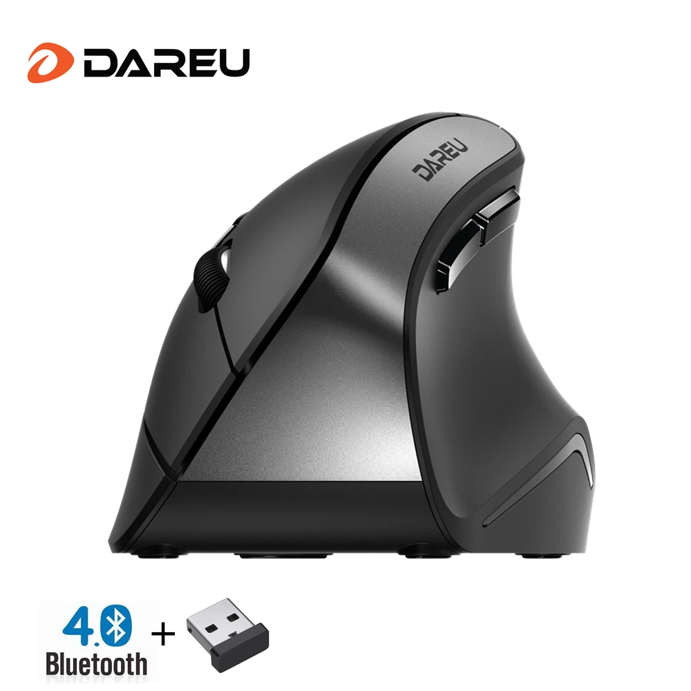 DAREU LM108 Bluetooth 4,0+ 2,4 ГГц, Двухрежимная беспроводная мышь, 6 кнопок, эргономичный тип кожи, вертикальная мышь для ПК, ноутбука, компьютера