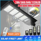 Светодиодный уличный светильник, настенная лампа на солнечной батарее с питанием от солнечного света и управлением движением для сада, IP65, 300 Вт600 Вт900 Вт1200 Вт