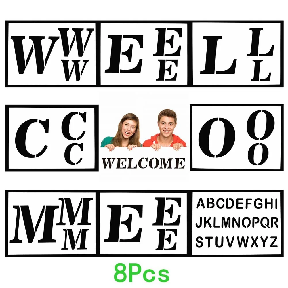 Шаблон приветствия с большими буквами знак в гостинице деревенском стиле декор