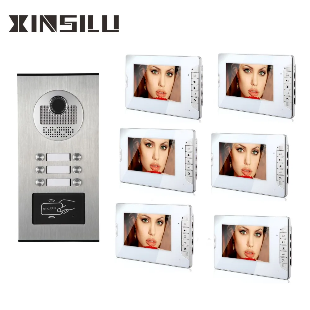 

multi apartment video door phone video doorbell 10 floors building apartments intercom system with RFID keyfobs