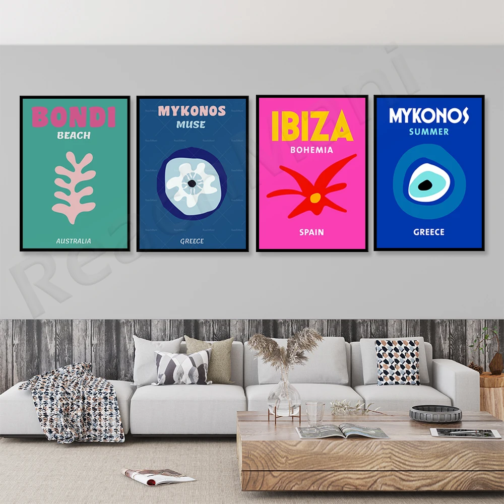 

Popular Mykonos prints, Greek evil eye prints, Nazar prints, Ibiza Print, Assouline inspired prints, Palm Beach travel prints, S