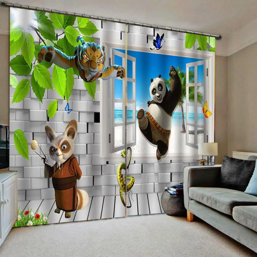 Занавески для гостиной занавески 3D с изображением животных на стену детской