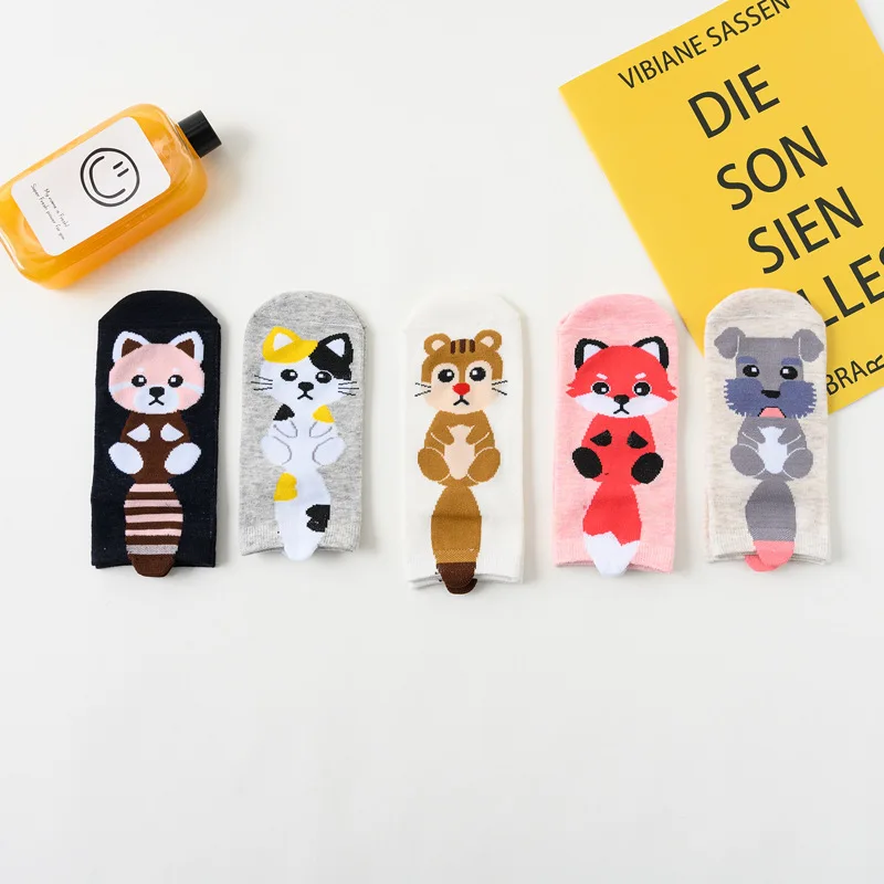 Носки с мультяшным изображением щенка лисы кота женские носки милыми животными