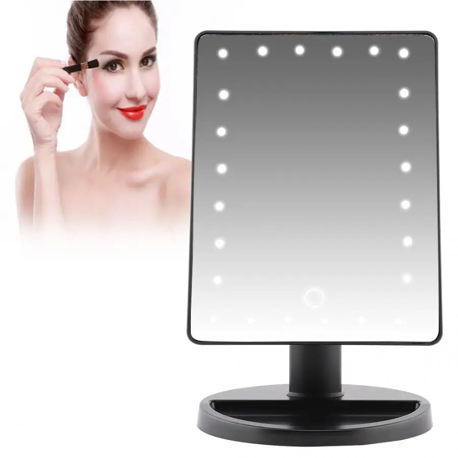 24LED 10X Manifying косметическое зеркало сенсорный экран батарея/USB источник питания