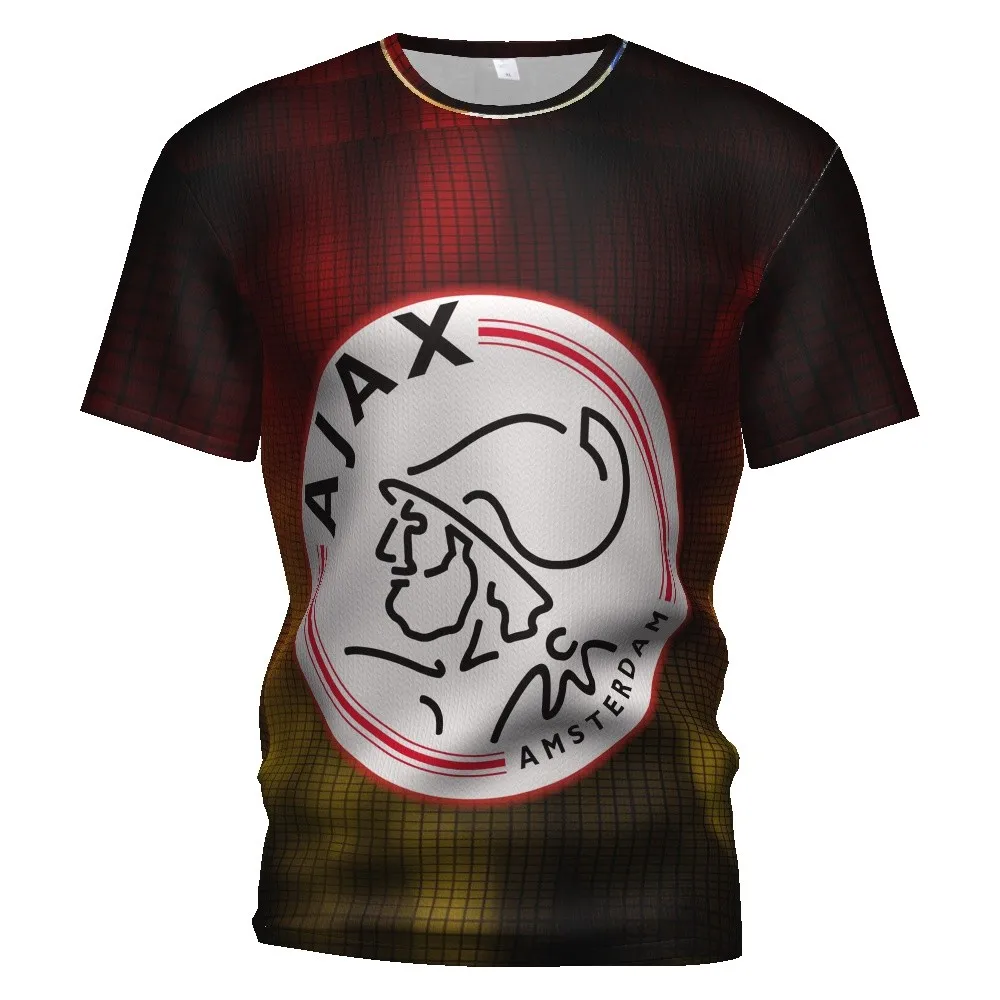 2019 летняя новая мужская футболка в стиле Харадзюку С 3d принтом Ajax с круглым