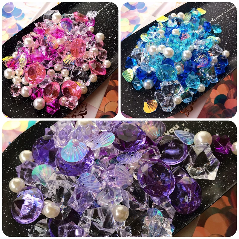 BoxiAcrylic Ice Cube Slime Charms сложение DIY Kit Shell Sequins аксессуары украшения для пушистой