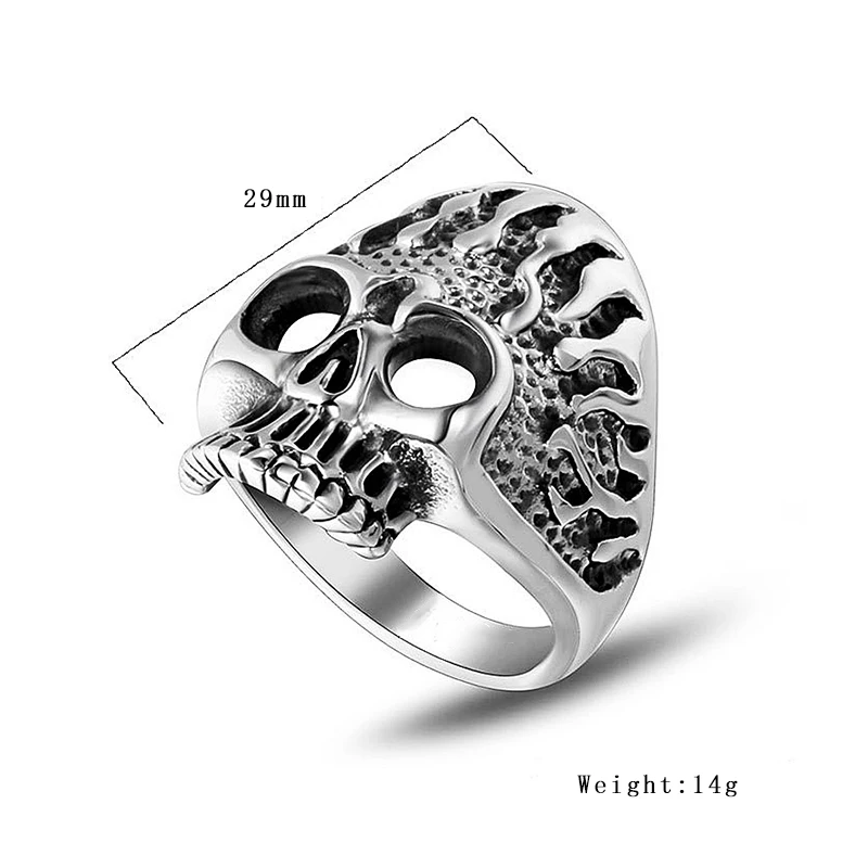 Прохладный Зло кольцо с черепом для Для мужчин и женщин 316L Нержавеющая сталь