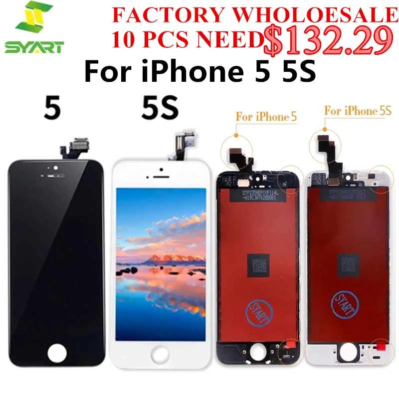 10 шт./лот для iPhone 5 5s ЖК-дисплей сенсорный дигитайзер сборка Замена ЖК-экран |