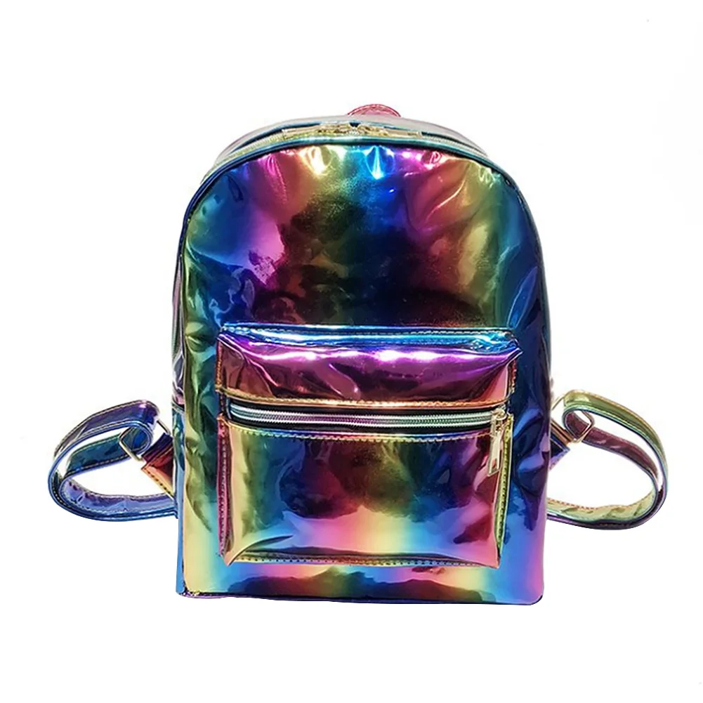 Застежка молния регулируемый ремень рюкзак женский дорожный Радужная хит Цвет