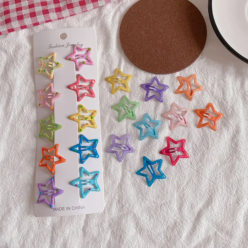 

10PCS/Lot Korean Candy Color Children Hair Clips Hairpins Barrettes Baby Girls Snaps Clip Hairpins Haiclip Sweet Baby Hair Clips