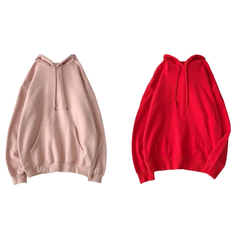 

2PCS Women Winter Hoodies Warm Oversized Unisex Couple Sweatshirts Harajuku Hooded Men Women Hoody Tops XXL, Pink & ​Red