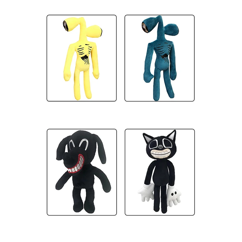 

New Creative Siren Head Horn Black Cat Whistle Head Horror Doll Plush Birthday Gift
